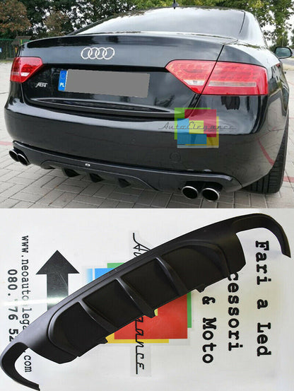 DIFFUSORE S5 PER AUDI A5 8T COUPE 2007-2011 POSTERIORE SOTTO PARAURTI ABT .-