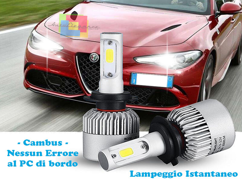 LAMPADE CAMBUS ABBAGLIANTI A LED BIANCO 6000K NO ERROR ALFA ROMEO GIULIA
