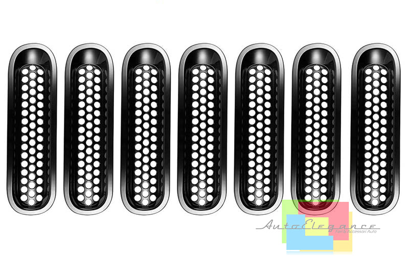 GRIGLIA ANTERIORE ADESIVA JEEP RUBICON JK 2007-2016 MASCHERINE NERE IN ABS