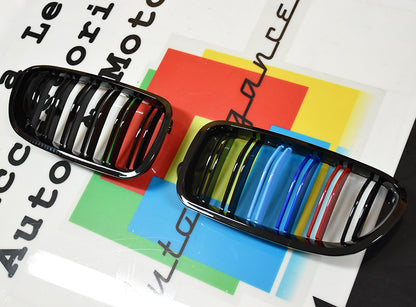 CALANDRA DOPPIA STRISCIA BMW SERIE 5 F10 F11 2010+ GRIGLIE ANTERIORI LOOK M5 AUTOELEGANCERICAMBI