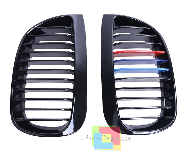 CALANDRA 3 COLORI GRIGLIA ANTERIORE NERA BMW SERIE 1 E87 E81 2004-2007 LOOK M AUTOELEGANCERICAMBI