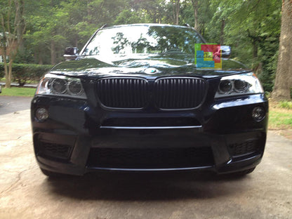 GRIGLIA ANTERIORE LOOK M PER BMW X3 F25 2010-2014 NERA DOPPIA FASCIA .-