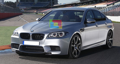 CALANDRA BMW F10 F11 2010+ GRIGLIE NERE BORDO CROMATO LOOK M5 DOPPIA STRISCIA AUTOELEGANCERICAMBI