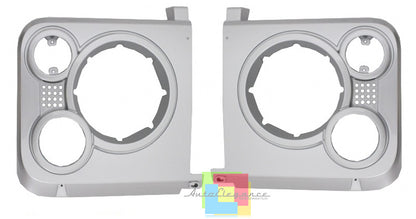 GRIGLIA ANTERIORE + COPRI FARI LAND ROVER DISCOVERY 1990-2016 GRIGIO PLATINO