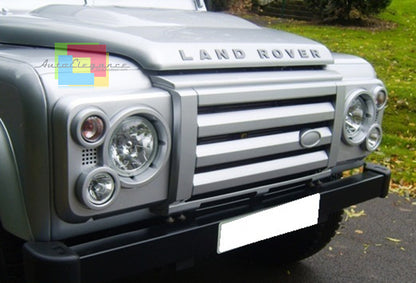 GRIGLIA ANTERIORE + COPRI FARI LAND ROVER DISCOVERY 1990-2016 GRIGIO PLATINO