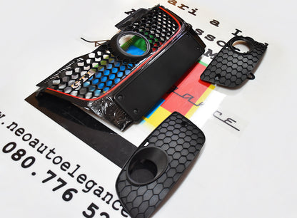 CALANDRA GTI PER VW GOLF 5 2003-2008 GRIGLIA ANTERIORE + FENDINEBBIA AUTOELEGANCERICAMBI