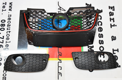 CALANDRA GTI PER VW GOLF 5 2003-2008 GRIGLIA ANTERIORE + FENDINEBBIA AUTOELEGANCERICAMBI