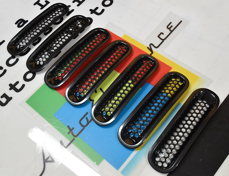 FRONT GRILLE ADHESIVE JEEP WRANGLER JK 2007-2016 BLACK MASKS IN ABS