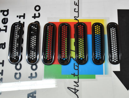 FRONT GRILLE ADHESIVE JEEP WRANGLER JK 2007-2016 BLACK MASKS IN ABS