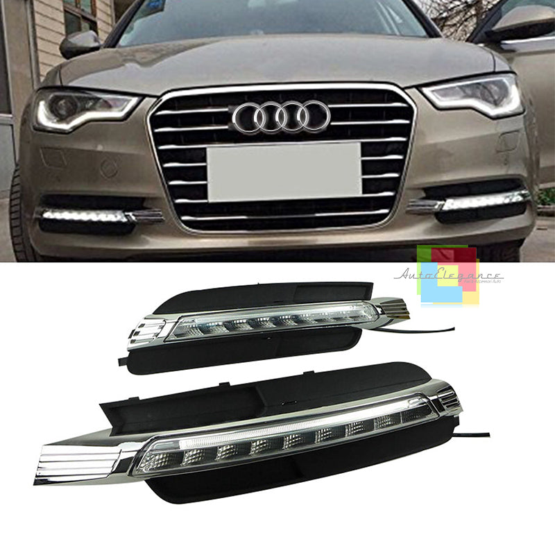GRIGLIE FENDINEBBIA LUCI DIURNE LED PER AUDI A6 4G C7 2011-2014 CAMBUS DAYTIME