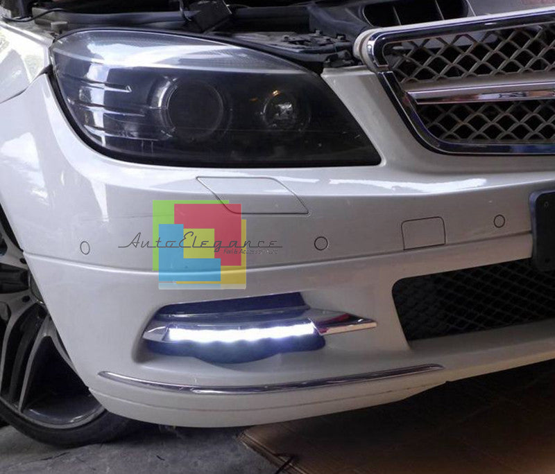 MERCEDES CLASSE C W204 2007-2011 GRIGLIE FENDINEBBIA LUCI DIURNE LED 6000K
