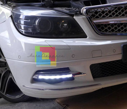 MERCEDES CLASSE C W204 2007-2011 GRIGLIE FENDINEBBIA LUCI DIURNE LED 6000K
