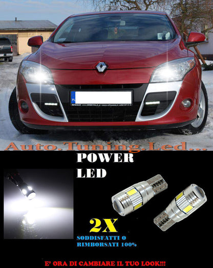 LUCI POSIZIONE RENAULT MEGANE III CANBUS T10 BIANCO 6 LED SUPER QUALITA