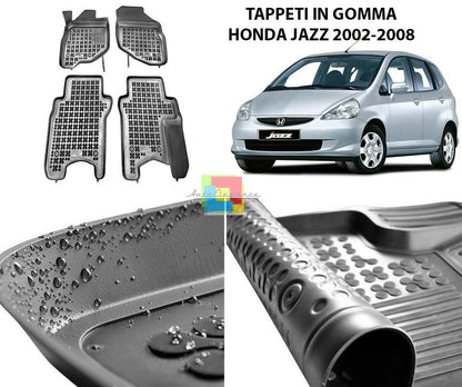 HONDA JAZZ 2002-2008 TAPPETINI AUTO IN GOMMA - TAPPETI TOP QUALITA -1