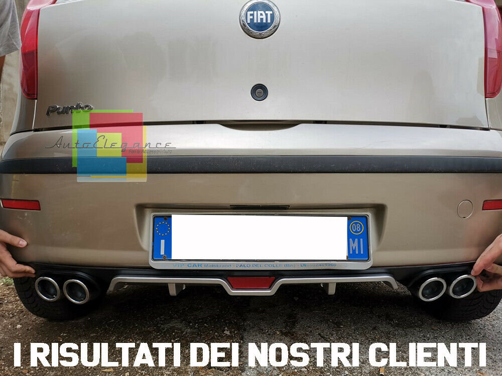 SOTTO PARAURTI POSTERIORE PER FIAT PUNTO 99-12 DIFFUSORE QUATTRO TERMINALI ABS -