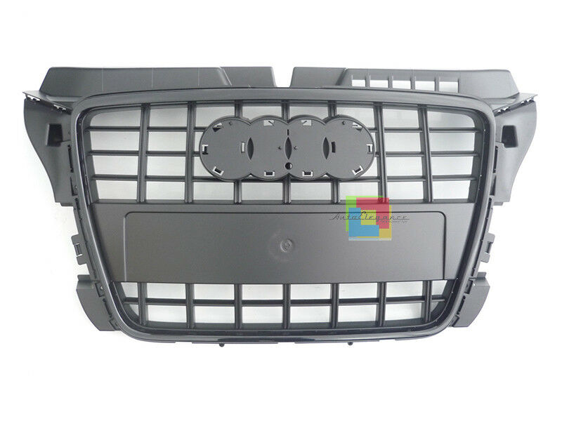 GRIGLIA ANTERIORE NERA AUDI A3 8P 2008-2012 LIFT CALANDRA S3 IN ABS SENZA STEMMA