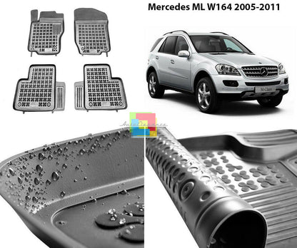 MERCEDES ML W164 2005-2011 TAPPETINI AUTO IN GOMMA - TAPPETI TOP QUALITA -1-