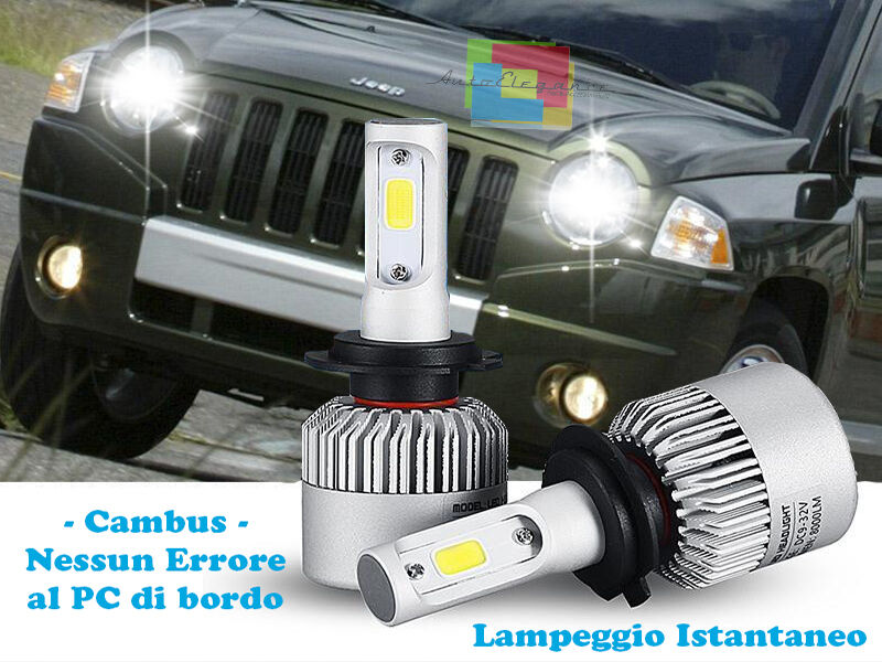 LAMPADE ABBAGLIANTI ANABBAGLIANTI LED JEEP COMPASS 06-10 ISTANTANEO CREE