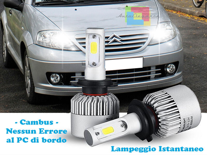 LAMPADE ABBAGLIANTI LED CITRO&Euml;N C3 2002-2010 LAMPEGGIO ISTANTANEO 6000K CREE ---