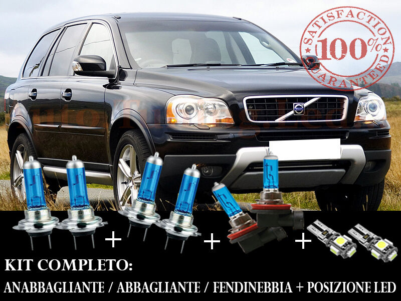 VOLVO XC90 2002-2012 SET COMPLETO LAMPADE BLU XENON + POSIZIONE A LED