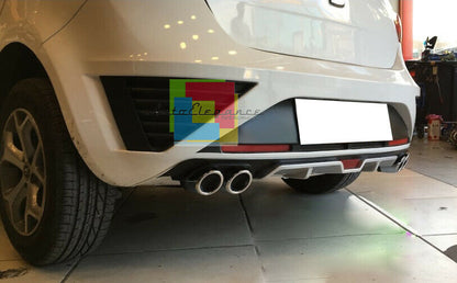 SOTTO PARAURTI POSTERIORE PER SEAT IBIZA 6J DIFFUSORE QUATTRO TERMINALI ABS -