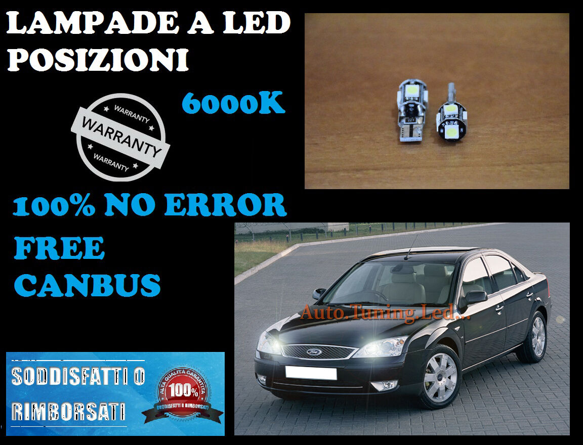 COPPIA LUCI POSIZIONI FORD MONDEO CANBUS H6W BIANCO GHIACCIO AUTOELEGANCERICAMBI