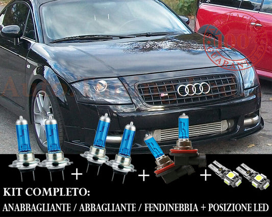 AUDI TT 8N 98-06 SET COMPLETO LAMPADE BLU XENON + POSIZIONE A LED AUTOELEGANCERICAMBI
