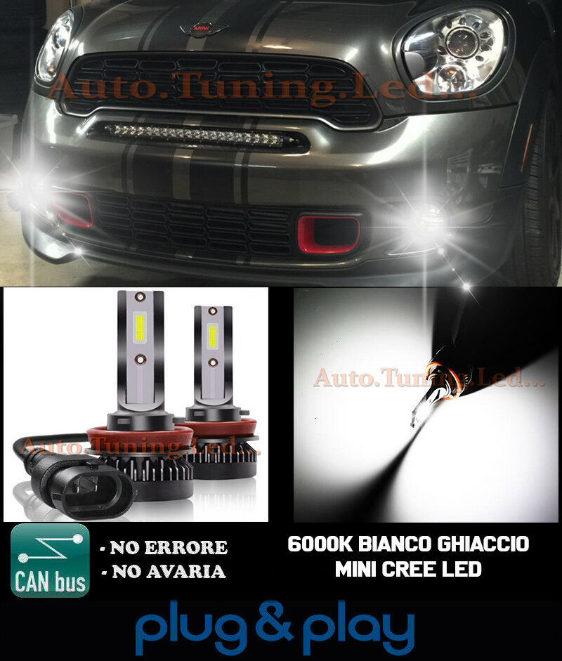 LAMPADE FENDINEBBIA A LED CREE MINI COUNTRYMAN R60 CAMBUS BIANCO GHIACCIO 8000LM