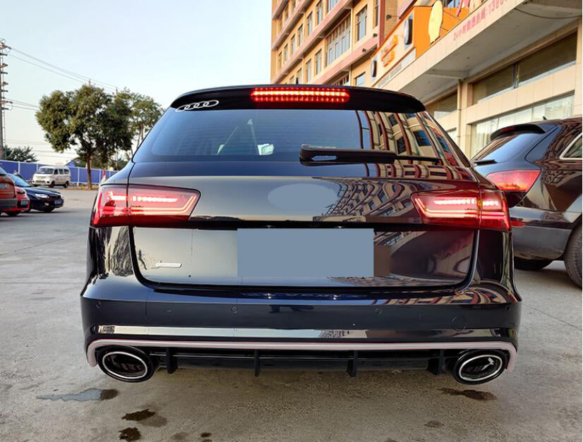 UNDER REAR BUMPER AND TIPPER AUDI A6 4G 2015-2018 RS6 DIFFUSER SATIN