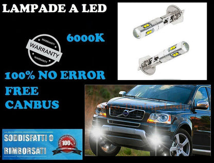 LAMPADE FENDINEBBIA A LED CREE VOLVO XC90 I CAMBUS BIANCO GHIACCIO ATTACCO H1