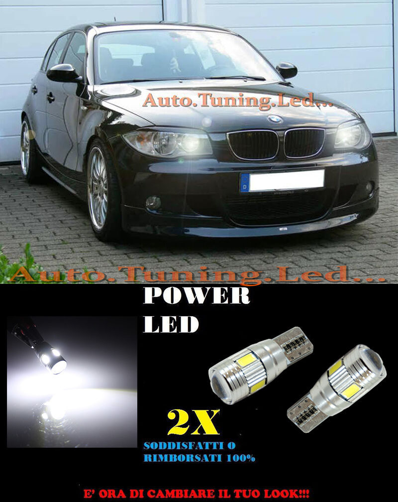 LUCI POSIZIONE BMW SERIE 1 E87 E82 E81 E88 CANBUS T10 BIANCO 6 LED SUPER QUALITA