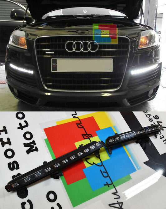AUDI Q7 4L 2009-2015 LUCI DIURNE DRL LED CON FUNZIONE INDICATORI DIREZIONALI .- AUTOELEGANCERICAMBI