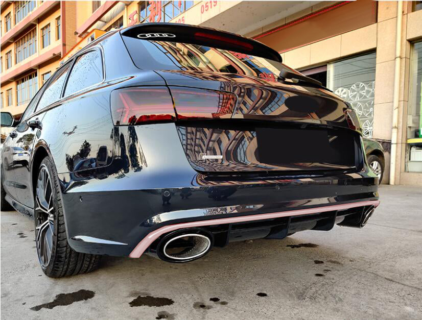 UNDER REAR BUMPER AND TIPPER AUDI A6 4G 2015-2018 RS6 DIFFUSER SATIN