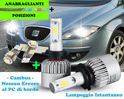 LED LOW BEAM LAMPS + POSITIONS T10 FOR SEAT TOLEDO 2006-2011 CREE