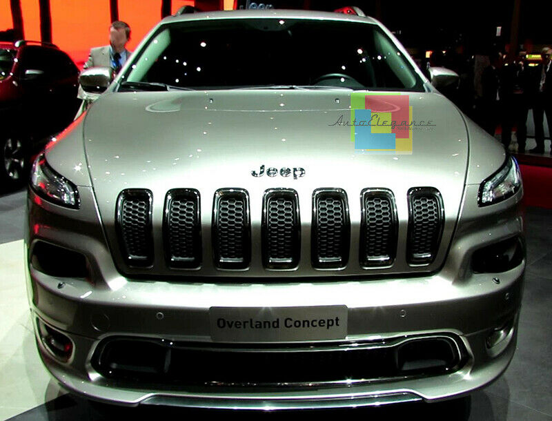 JEEP CHEROKEE 2014-2015 CORNICE GRIGLIA ANTERIORE NERA ABS DESIGN SPORTIVO