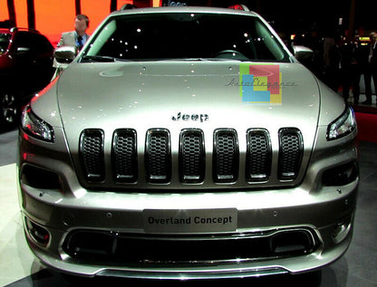 JEEP CHEROKEE 2014-2015 CORNICE GRIGLIA ANTERIORE NERA ABS DESIGN SPORTIVO