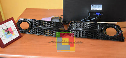AUDI A4 B8 2008-2012 GRIGLIE FENDINEBBIA NERE DETTAGLI NERI RS4 S4 IN ABS / AUTOELEGANCERICAMBI