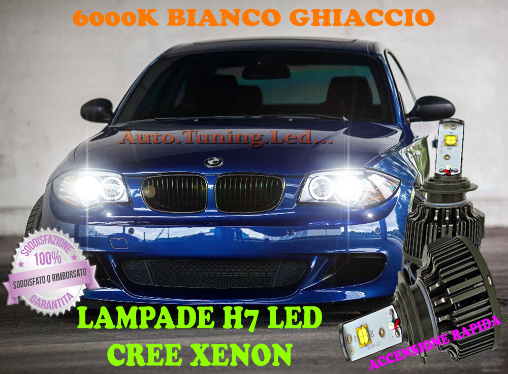 BMW SERIE 1 E82 LAMPADE H7 CREE XENON ANABBAGLIANTE 6000K BIANCO PURO - BMW AUTOELEGANCERICAMBI