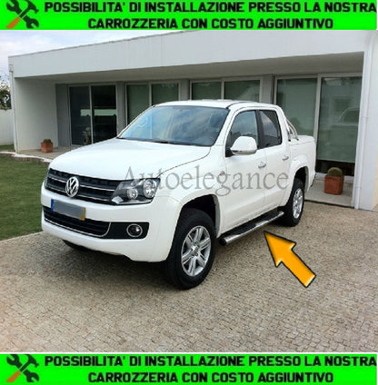 PEDANE ADATTE PER VW AMAROK 2010+ TUBI SOTTOPORTA LATERALI IN ACCIAIO INOX