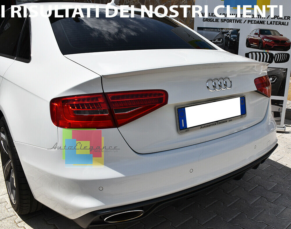 SPOILER POSTERIORE SUL COFANO S4 PER AUDI A4 B8 8K 2008-2014 BERLINA IN ABS -.