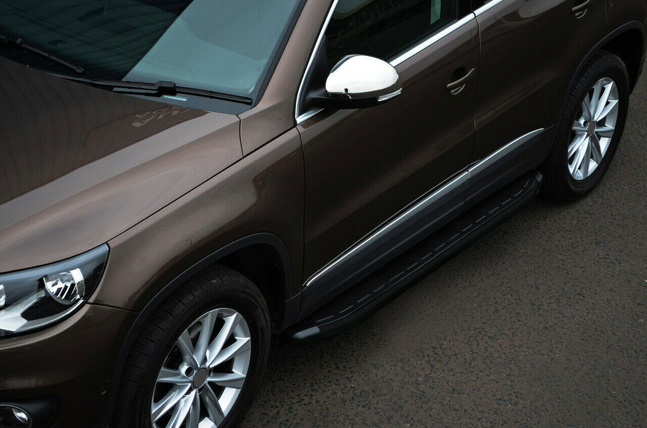PEDANE LATERALI VW TIGUAN 2007-2015 SOTTO PORTA ANTISCIVOLO NERO - NEW