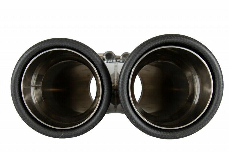 AUDI COPPIA TERMINALI DI SCARICO ACCIAIO INOX CARBON LOOK SLINE RS AUTOELEGANCERICAMBI