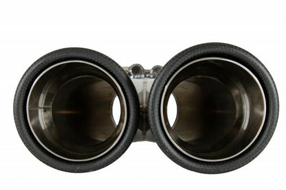 AUDI COPPIA TERMINALI DI SCARICO ACCIAIO INOX CARBON LOOK SLINE RS AUTOELEGANCERICAMBI