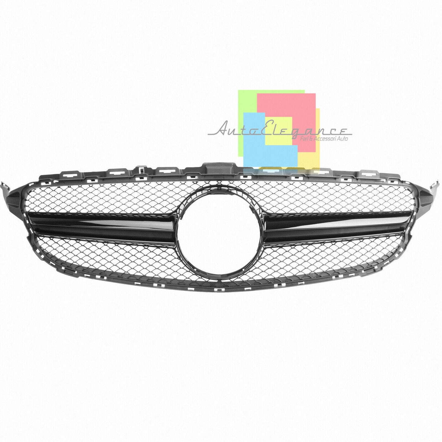 GRIGLIA ANTERIORE MERCEDES CLASSE C W205 2014-2018 MASCHERINA PROFILO SATINATI