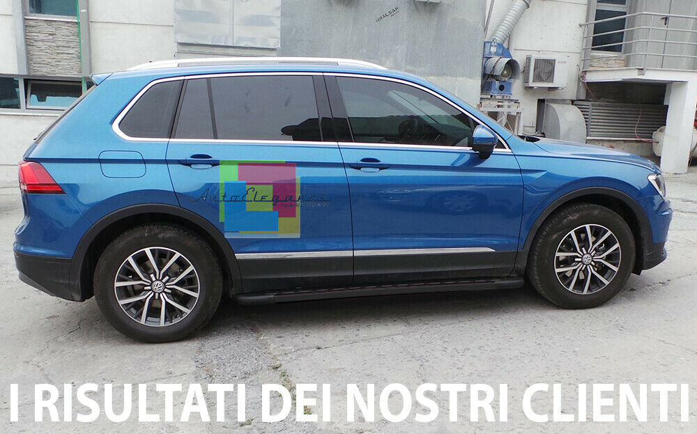 VW TIGUAN AD1 II 2016+ PEDANE LATERALI SOTTOPORTA ANTISCIVOLO NERE - NEW