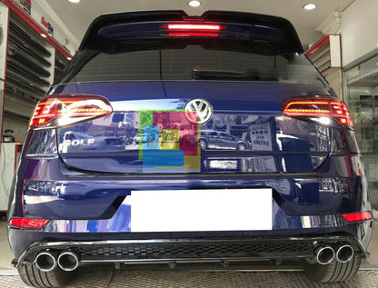 VW GOLF 7.5 2017- REAR DIFFUSER UNDER BUMPER FOUR TIP ABS BLACK