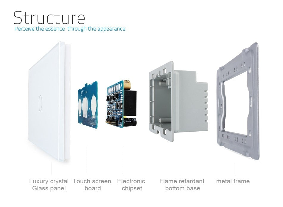 PULSANTIERA ACCENSIONE LUCE TOP QUALITA - INTERRUTTORE TOUCH SCREEN ARREDO CASA