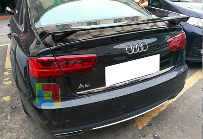 REAR SPOILER ON THE HOOD AUDI A6 C7 SALOON LOOK RS6 S6 ABS BLACK