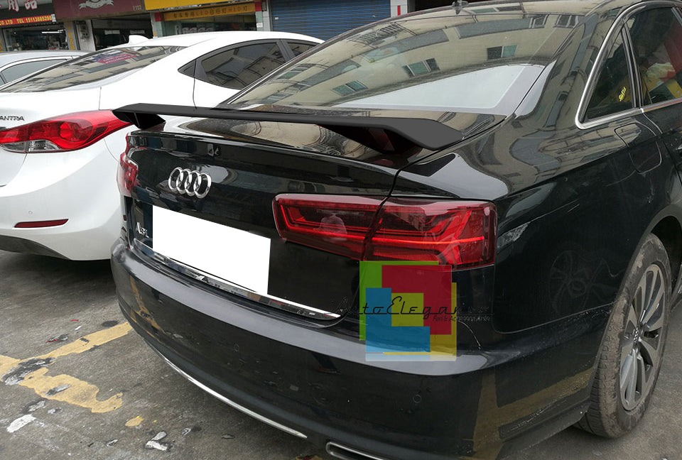 REAR SPOILER ON THE HOOD AUDI A6 C7 SALOON LOOK RS6 S6 ABS BLACK