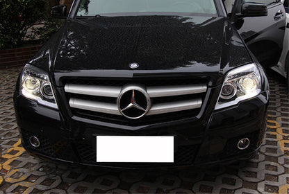 MERCEDES GLK X204 2008-2012 FARI ANTERIORI CROMATI POSIZIONE LED LENTICOLARI